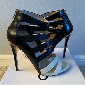 Aldo Black & Cream Heels